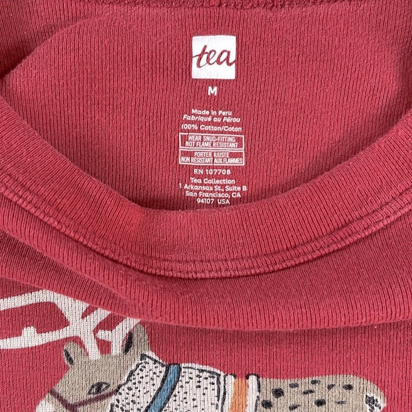 TEA COLLECTION Swedish Reindeer Adult Unisex Christmas Pajama Set Men Women M - Picture 3 of 8